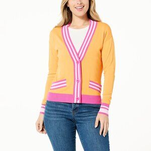 New with Tags Victor Glemaud Pink Orange Cardigan Size M